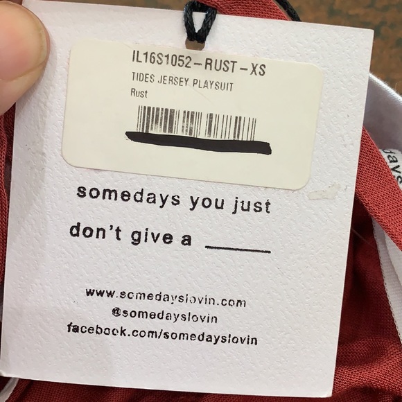 NWT{Somedayslovin}Sz XS Rust Tides Jersey Playsuit - Picture 9 of 13